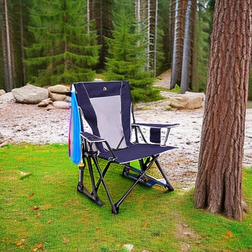 Portable camping chair with cup holder and carrying bag for outdoor relaxation