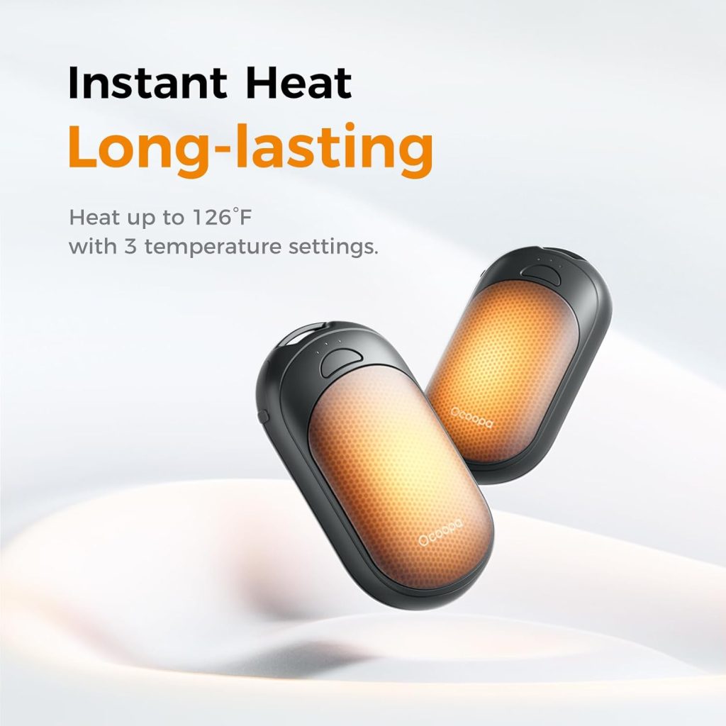 Rechargeable hand warmer providing portable heat for outdoor activities in cold weather